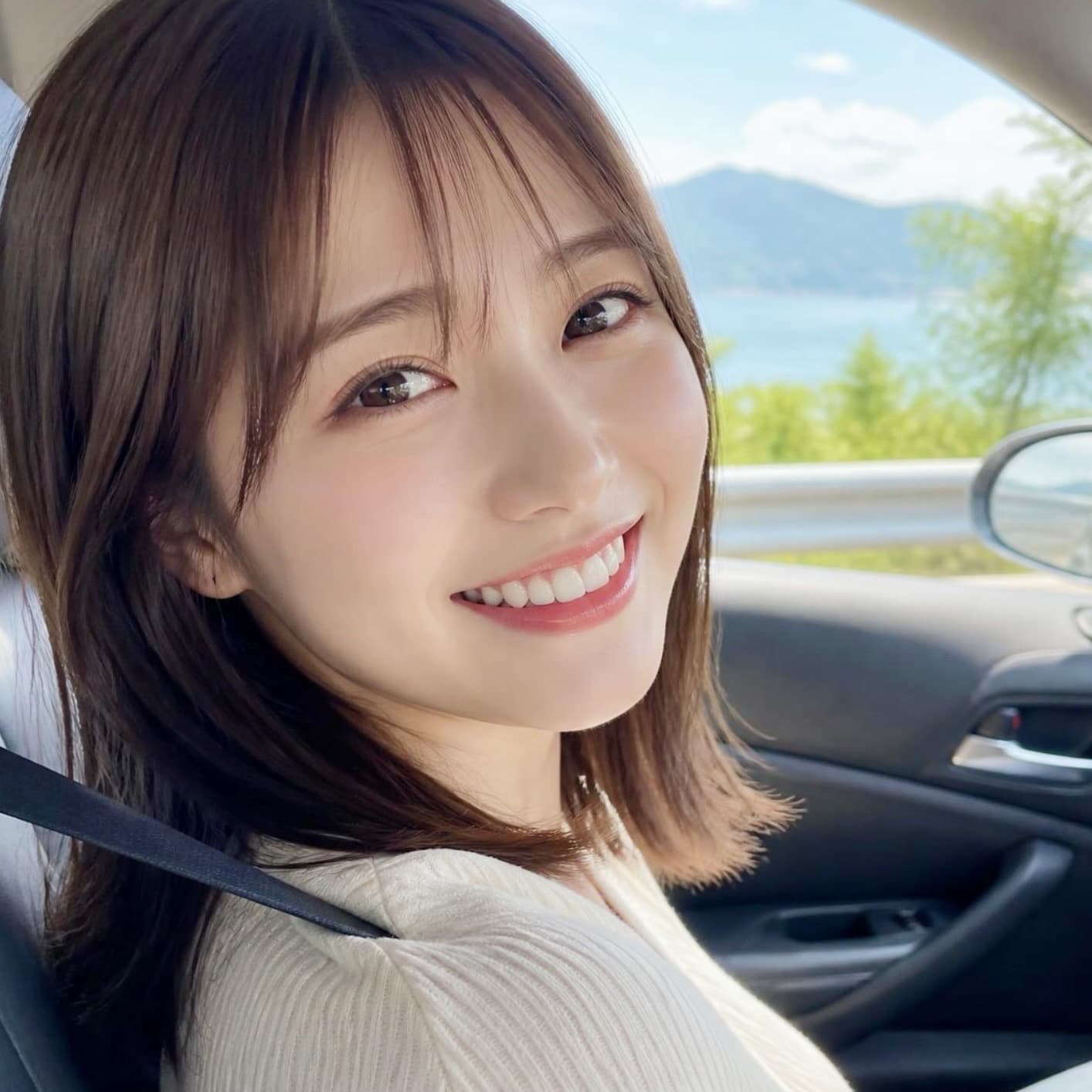 婚活で出会った女性とドライブデートをしながら成婚をめざすイメージ写真
